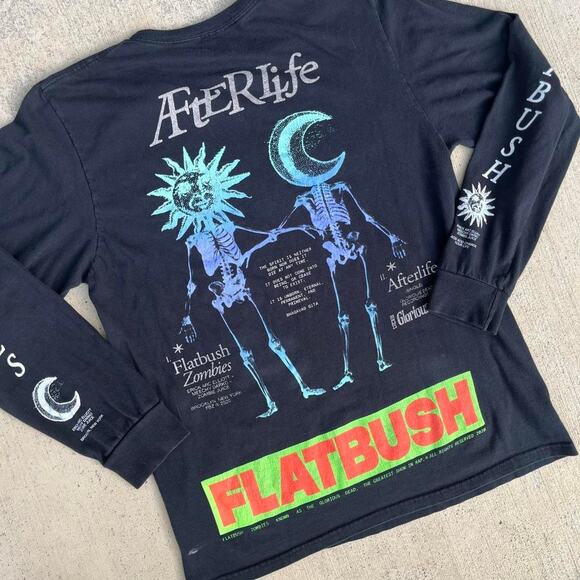 Afterlife Sun & Moon Flatbush Zombies Long Sleeve FBZ Tee-Shirt Size Medium - Picture 2 of 6